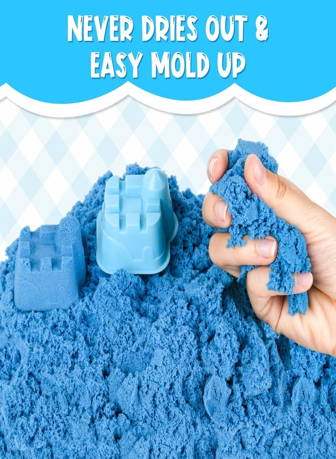 Busaurus Magic Sand for Kids - Non-Sticky Moldable Fake Sand Play Kit for Sandbox, 8 Castle Molds & 5 Colors(Blue/Pink/Green/Purple/Yellow) - Image 3